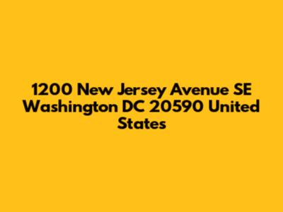 1200 New Jersey Avenue SE Washington DC 20590 United States
