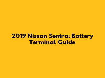 2019 Nissan Sentra: Battery Terminal Guide