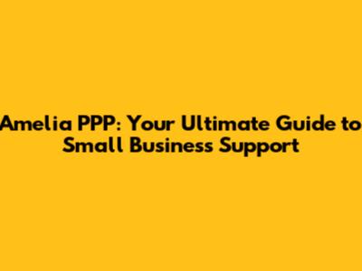 Amelia PPP: Your Ultimate Guide to Small Business Support
