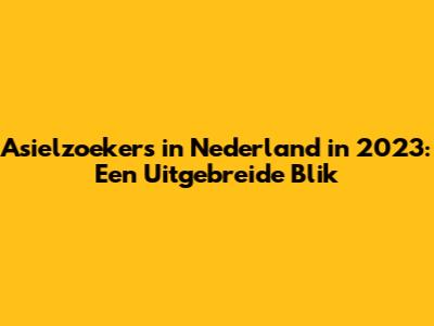 Asielzoekers in Nederland in 2023: Een Uitgebreide Blik