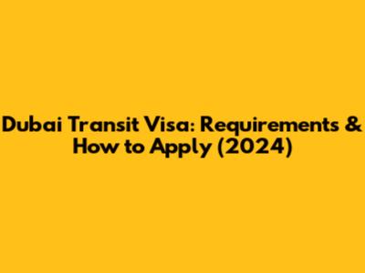 Dubai Transit Visa: Requirements & How to Apply (2024)