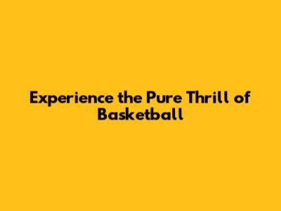 Experience the Pure Thrill of Basketball