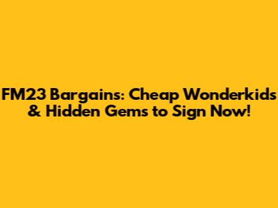 FM23 Bargains: Cheap Wonderkids & Hidden Gems to Sign Now!