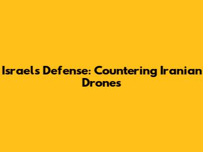 Israel's Defense: Countering Iranian Drones