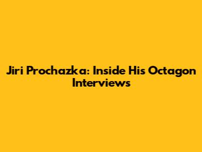 Jiri Prochazka: Inside His Octagon Interviews