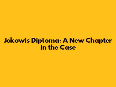 Jokowi's Diploma: A New Chapter in the Case