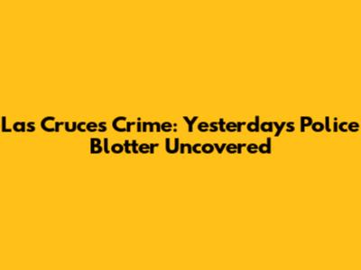 Las Cruces Crime: Yesterday's Police Blotter Uncovered