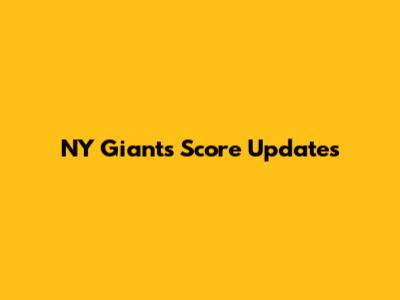 NY Giants Score Updates