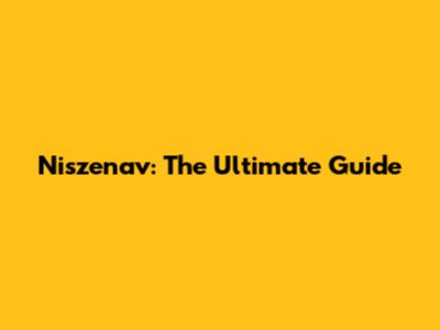 Niszenav: The Ultimate Guide