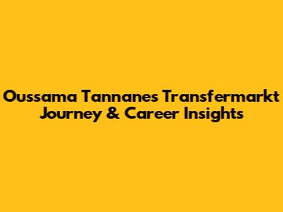 Oussama Tannane's Transfermarkt Journey & Career Insights