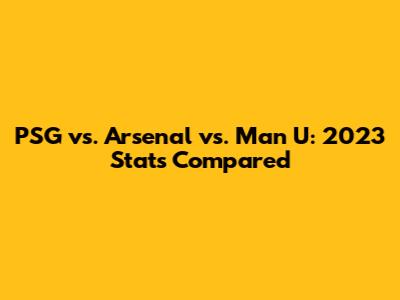 PSG vs. Arsenal vs. Man U: 2023 Stats Compared