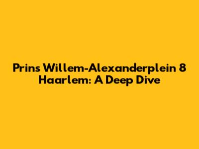 Prins Willem-Alexanderplein 8 Haarlem: A Deep Dive