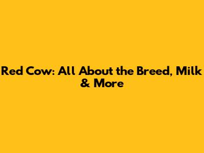 Red Cow: All About the Breed, Milk & More