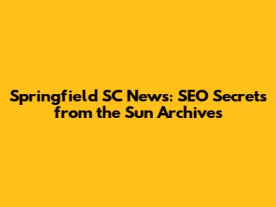 Springfield SC News: SEO Secrets from the Sun Archives