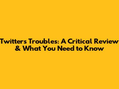 Twitter's Troubles: A Critical Review & What You Need to Know