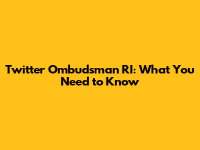 Twitter Ombudsman RI: What You Need to Know