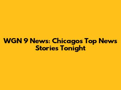 WGN 9 News: Chicago's Top News Stories Tonight
