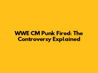 WWE CM Punk Fired: The Controversy Explained