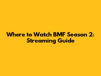 Where to Watch BMF Season 2: Streaming Guide